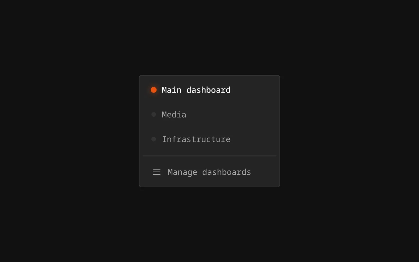 Dashboard switcher
