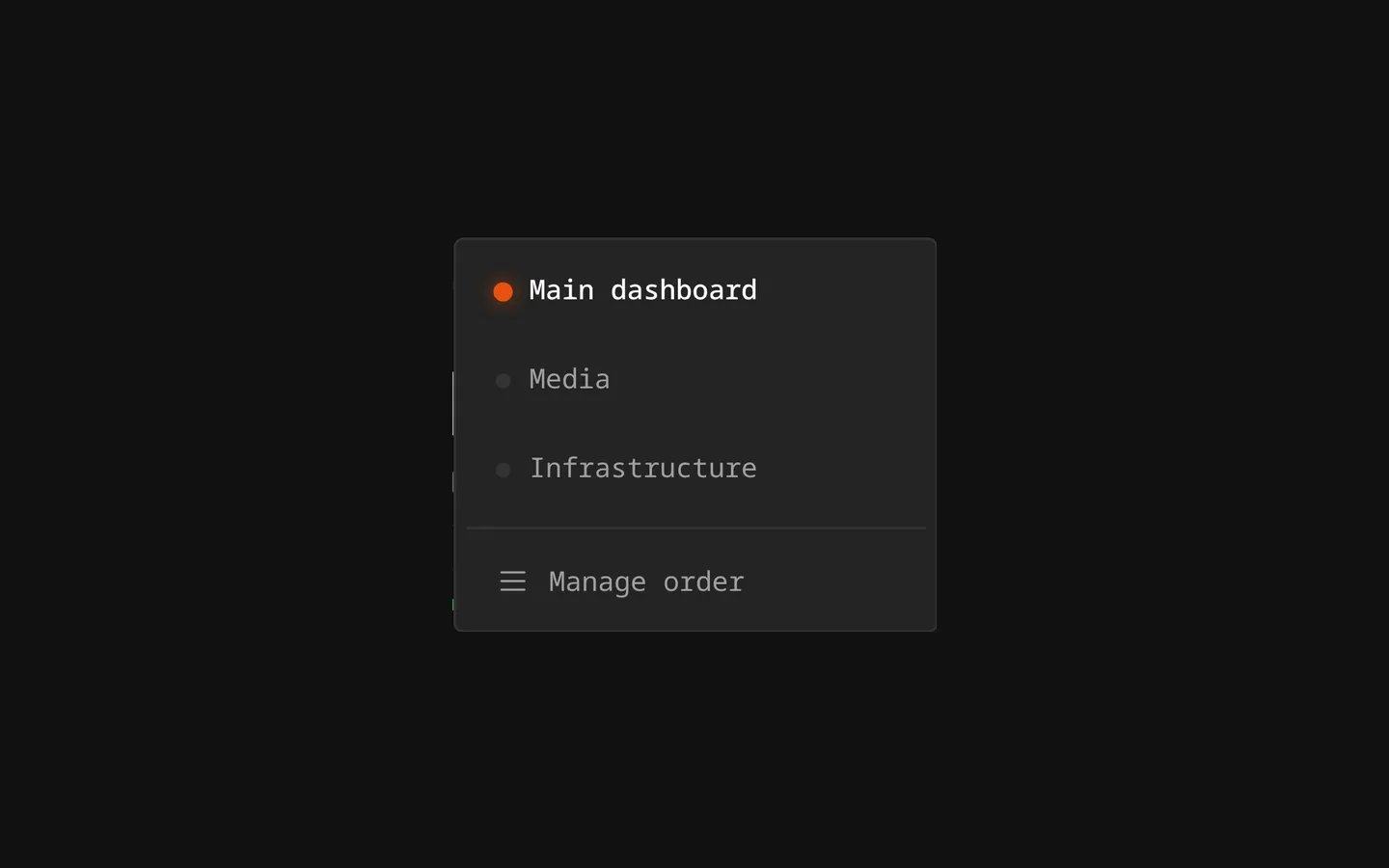 Dashboard switcher