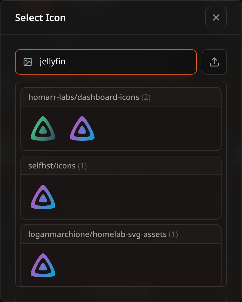 The icon picker