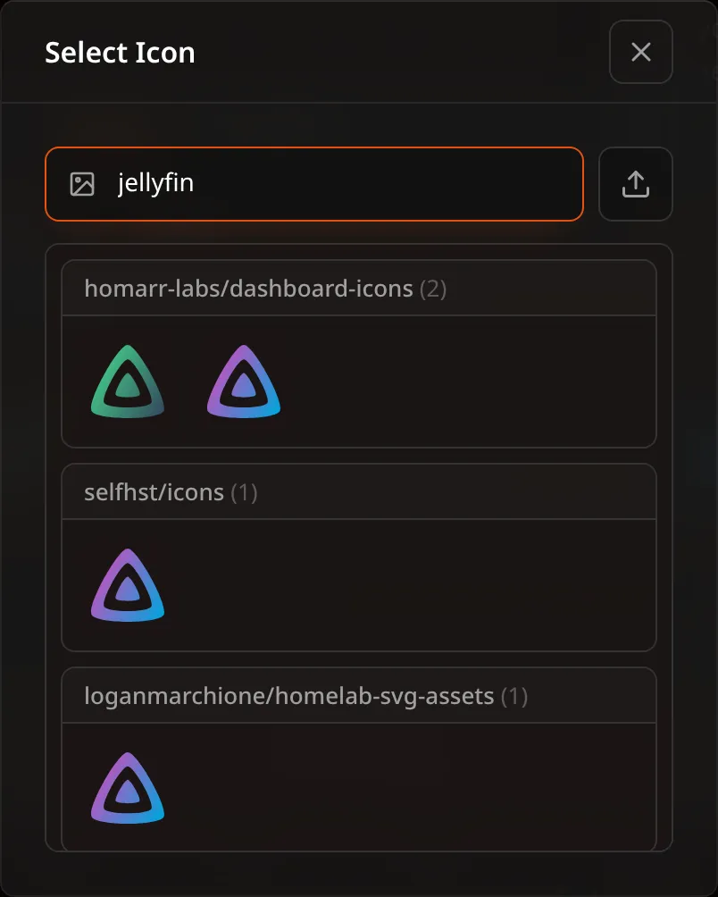 The icon picker