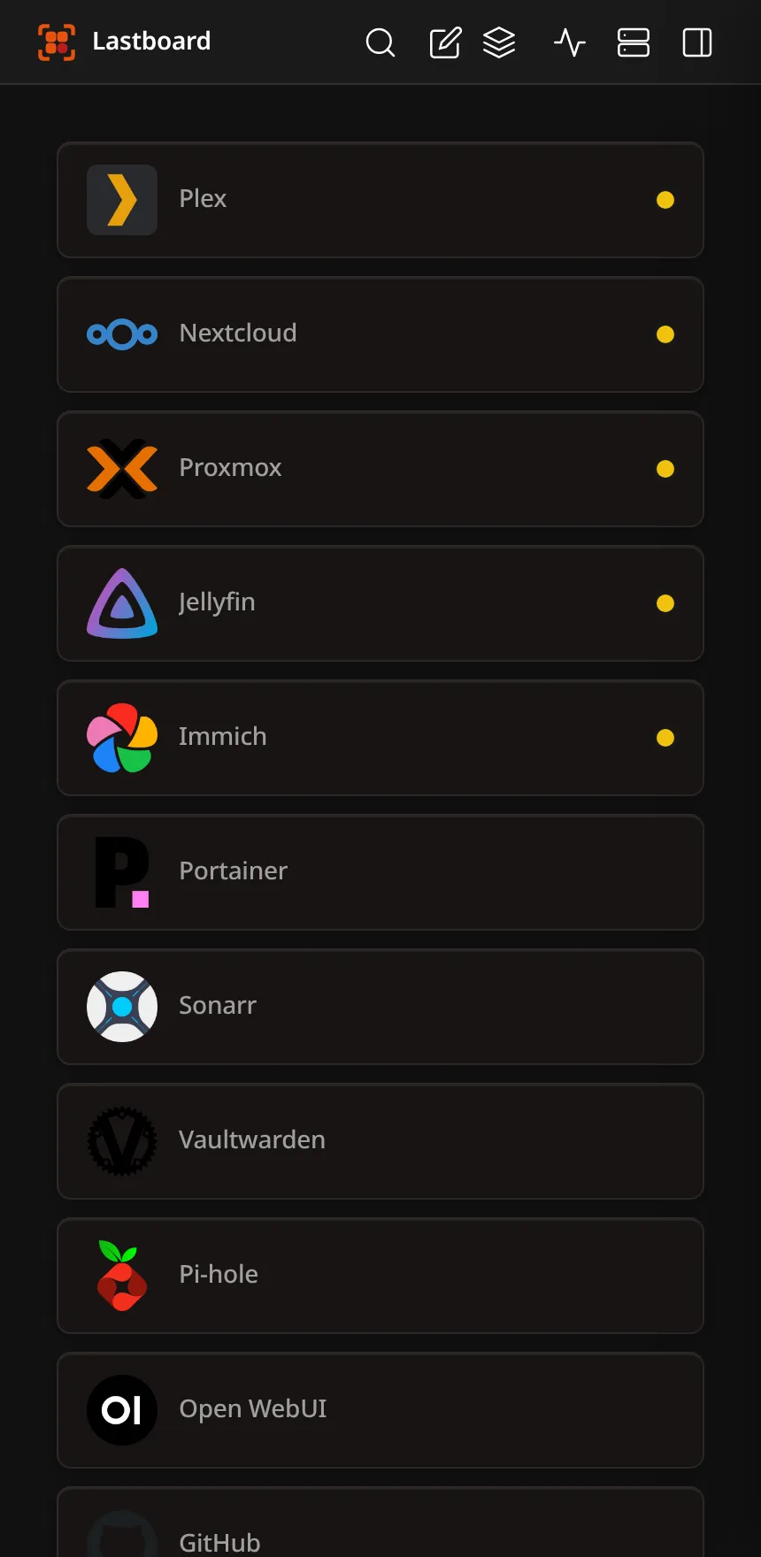 Lastboard on mobile