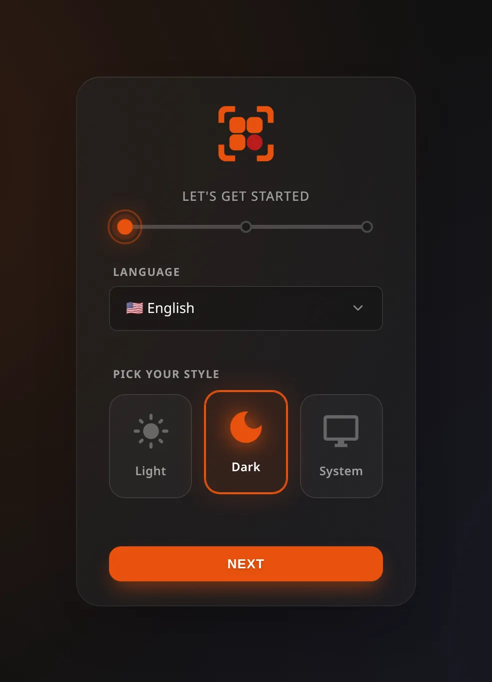 The Setup Wizard on a fresh install