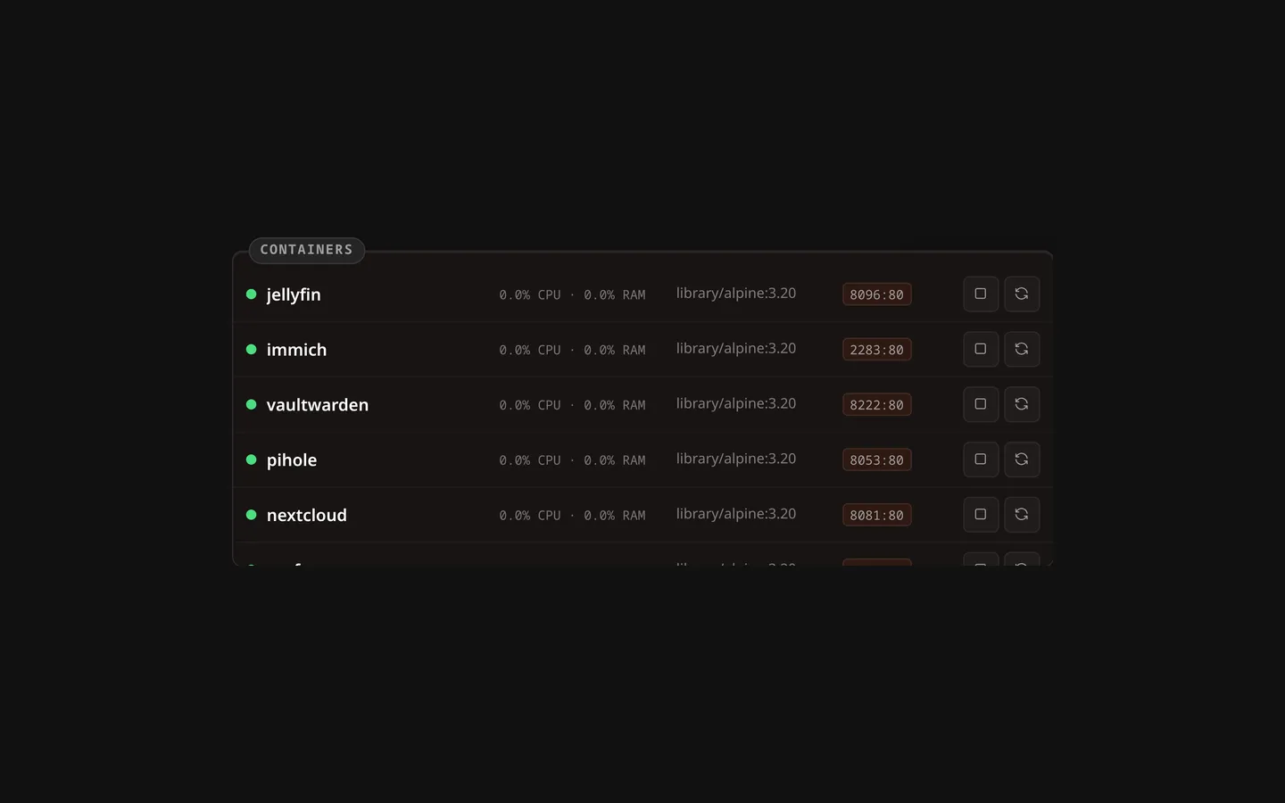 Docker Widget