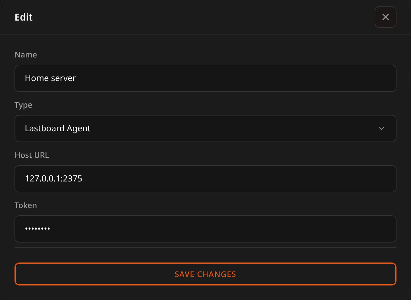A Docker agent host with its token saved